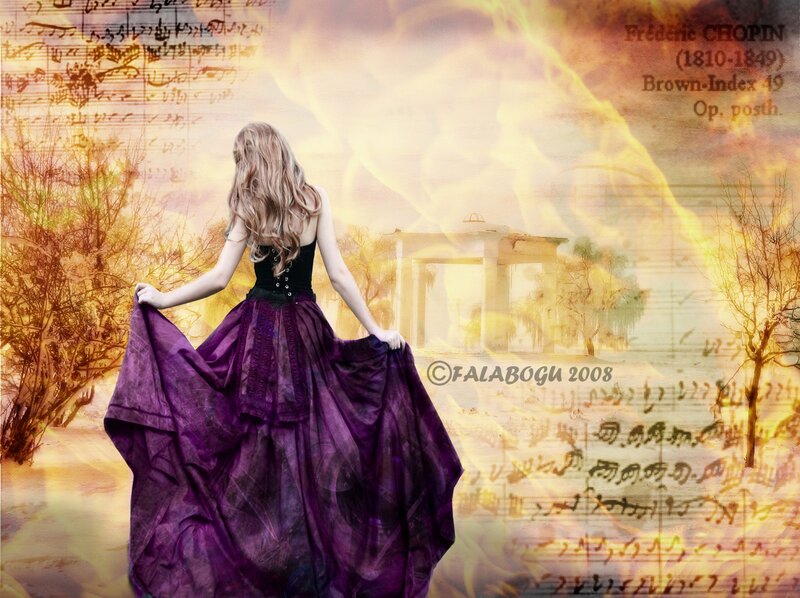 Woman in Purple Dress — Dramatic, Digital Art, Sheet Music