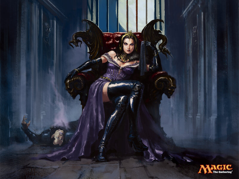 Woman in Purple Dress — Dramatic, Night, Digital Art, Throne