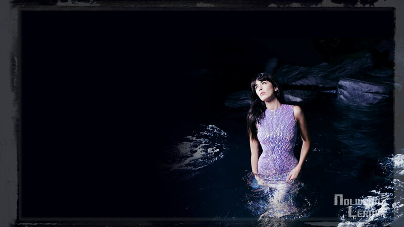 Woman in Purple Dress — Dramatic, Night, Photograph, Water