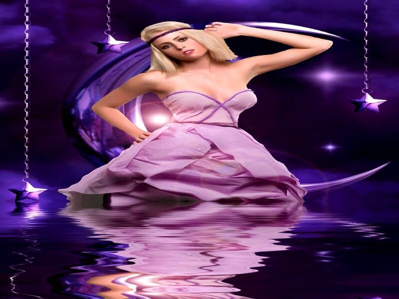 Woman in Purple Dress — Dramatic, Night