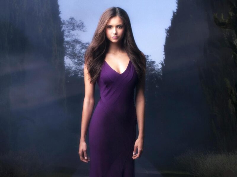 Woman in Purple Dress — Dramatic, Photograph, Trees