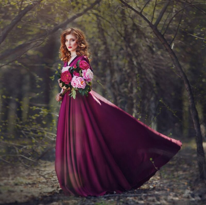 Woman in Purple Dress — Dramatic, Spring