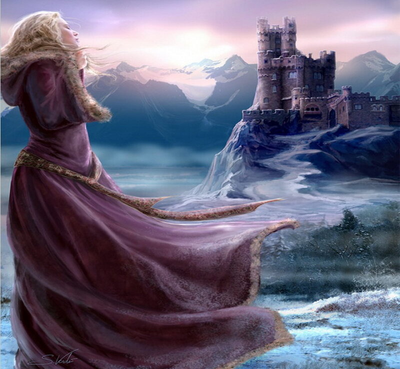 Woman in Purple Dress — Dramatic, Winter