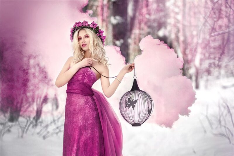 Woman in Purple Dress — Dreamy, Winter