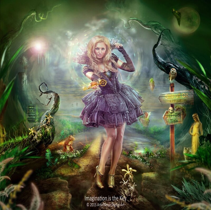 Woman in Purple Dress — Green, Fantastical