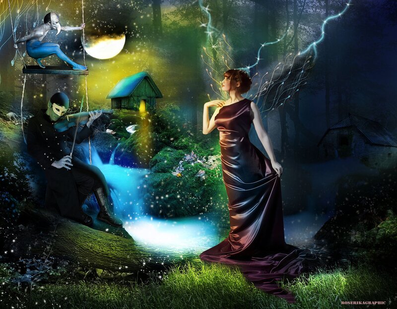 Woman in Purple Dress — Green, Fantasy