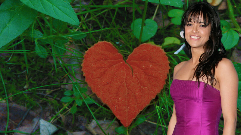 Woman in Purple Dress — Happy, Natural