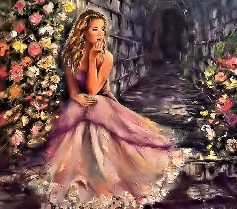 Woman in Purple Dress — Melancholic, Night