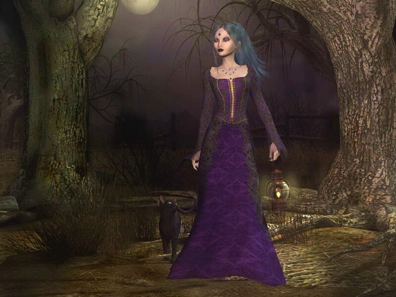 Woman in Purple Dress — Mysterious, Night