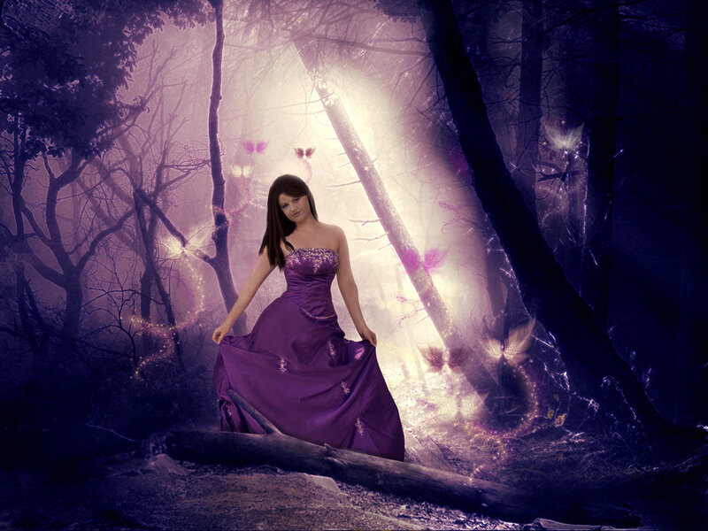 Woman in Purple Dress — Mystical, Night