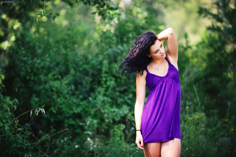 Woman in Purple Dress — Natural