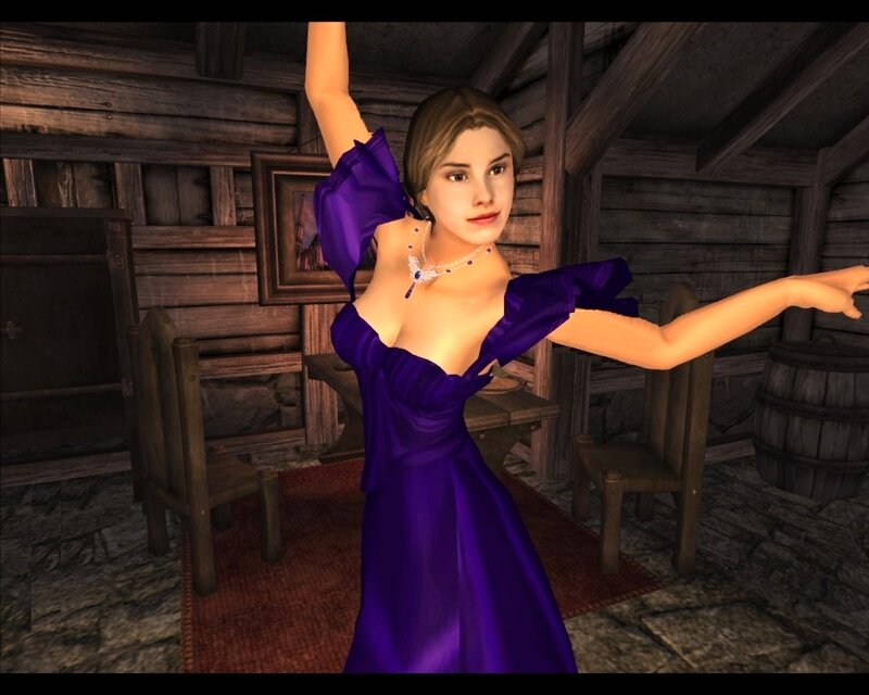 Woman in Purple Dress — Neutral, 3d Render