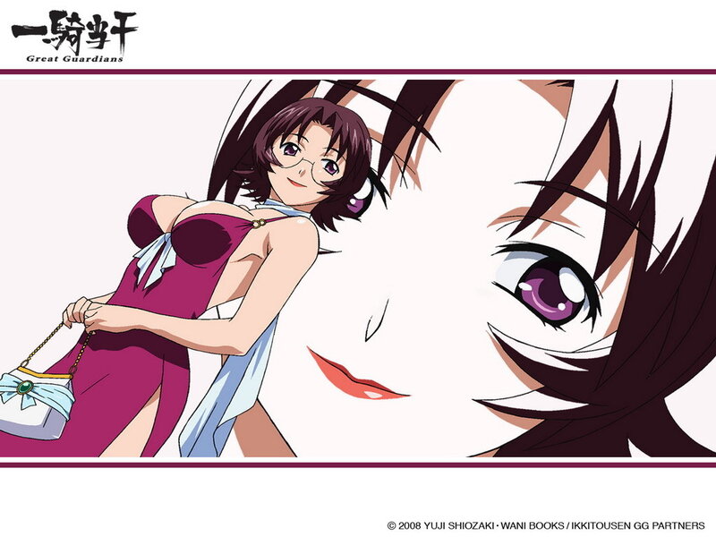 Woman in Purple Dress — Playful, Anime