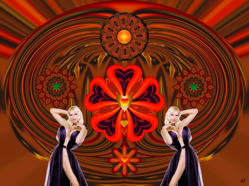 Woman in Purple Dress — Red, Dramatic