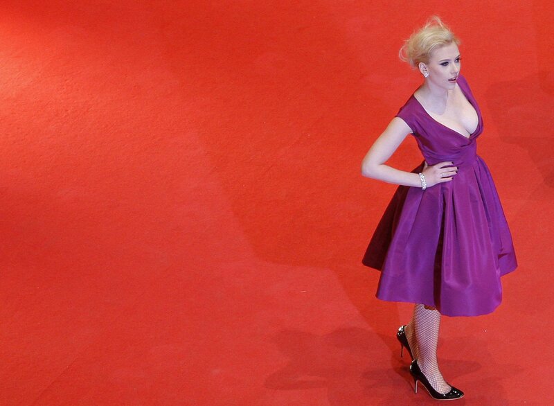 Woman in Purple Dress — Red, Formal, Photograph