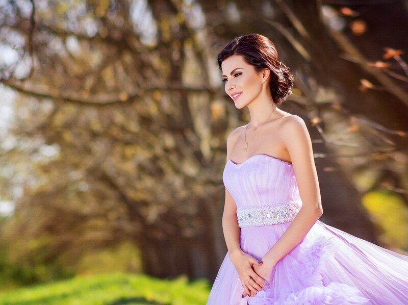 Woman in Purple Dress — Serene, Afternoon, Photograph, Trees, Outdoor