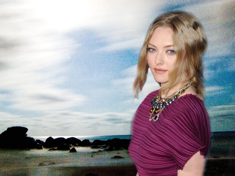 Woman in Purple Dress — Serene, Photograph, Beach