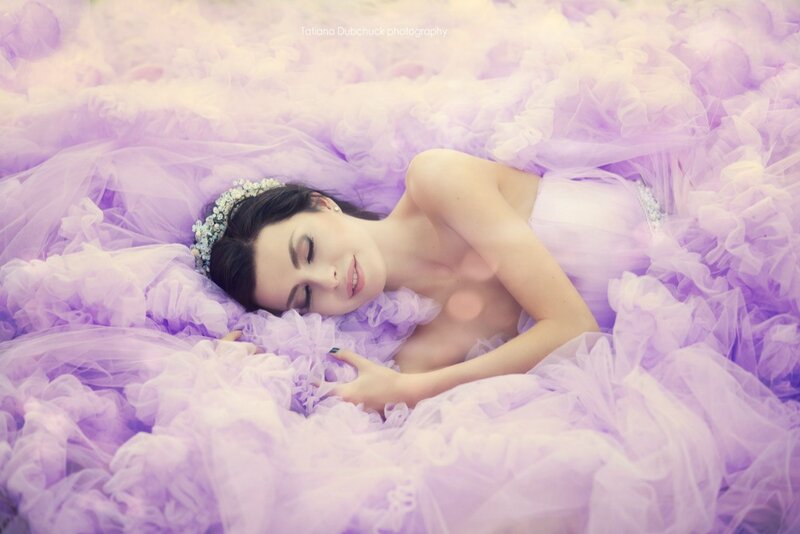 Woman in Purple Dress — Serene, Photograph, Crown
