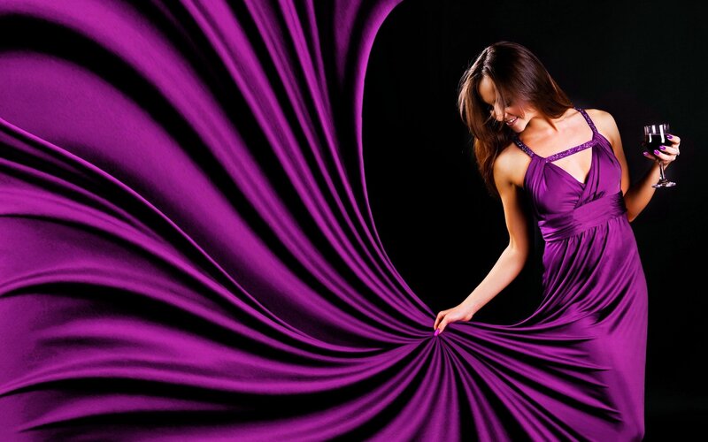 Woman in Purple Dress — Wine Glass