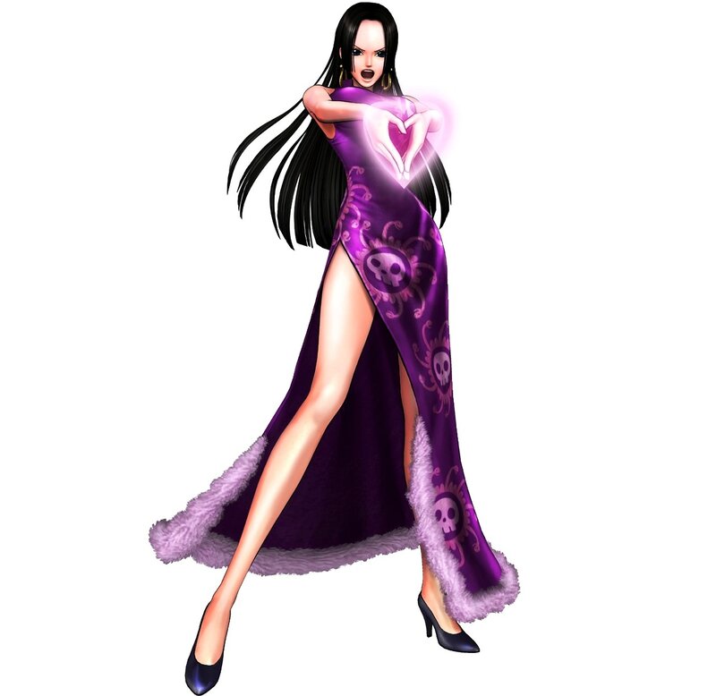 Woman in purple dress with heart gesture