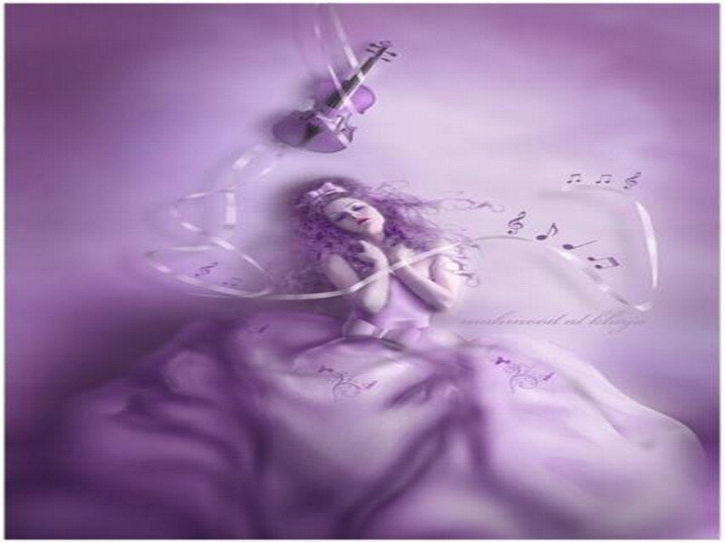 woman in purple dress with violin