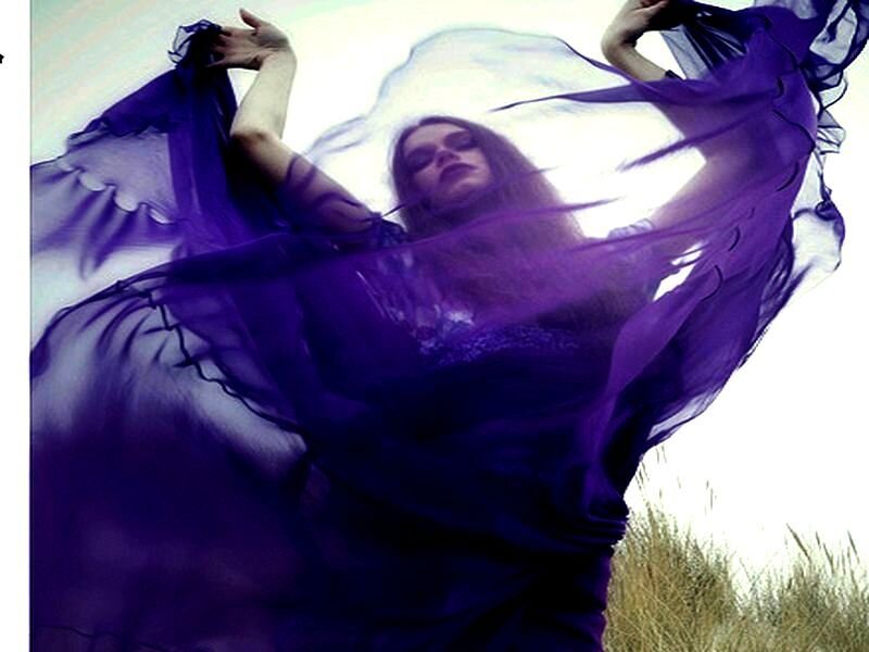 Woman in Purple Fabric — Dramatic