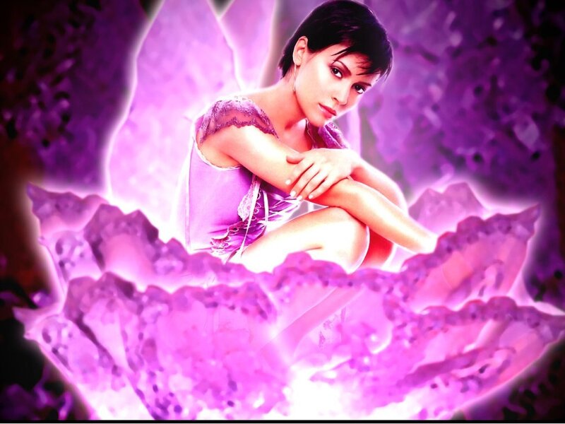 woman in purple fantasy setting