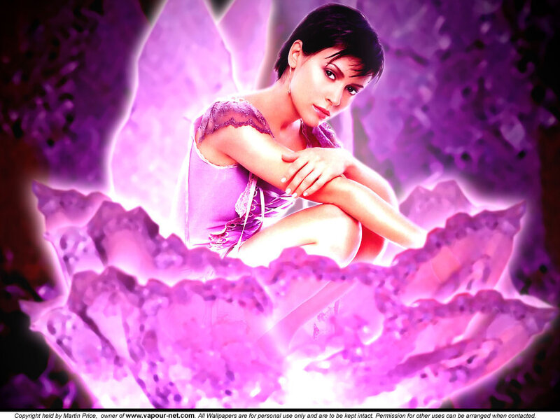 woman in purple fantasy setting