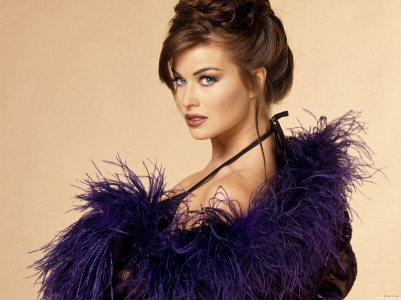Woman in Purple Feather Boa — Confident