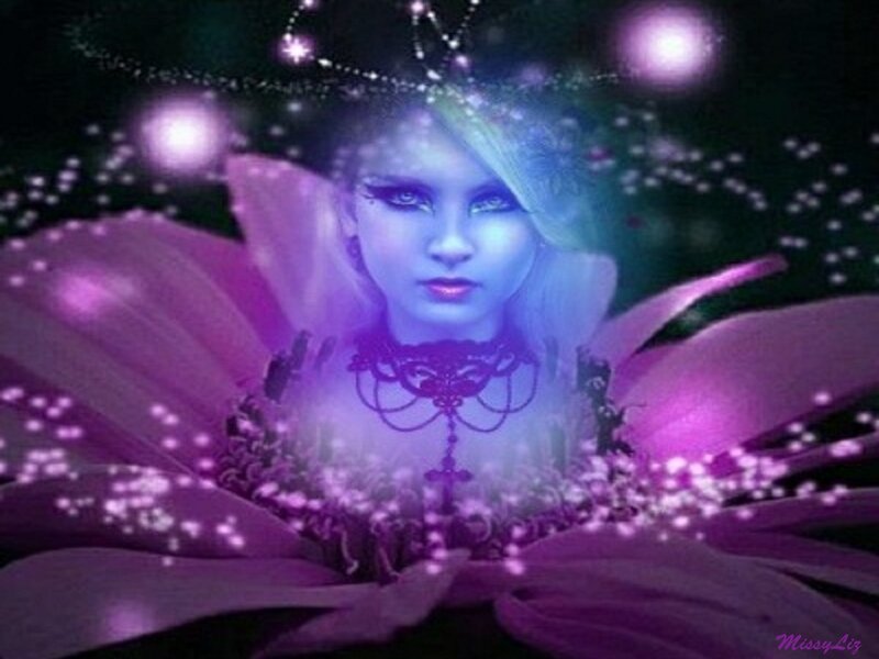 Woman in Purple Flower — Mystical