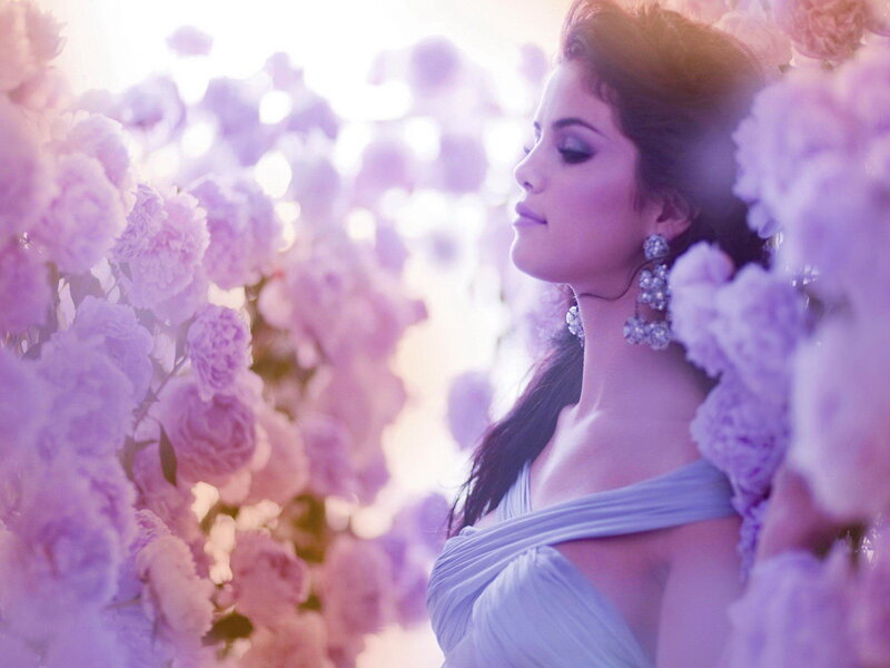 Woman in Purple Flowers — Serene, Photograph