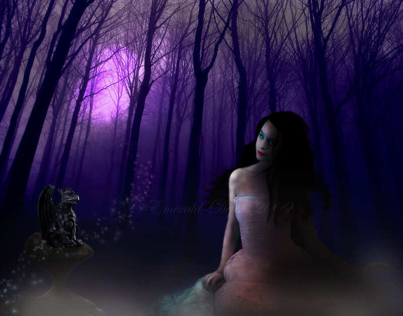 Woman in Purple Forest — Mysterious