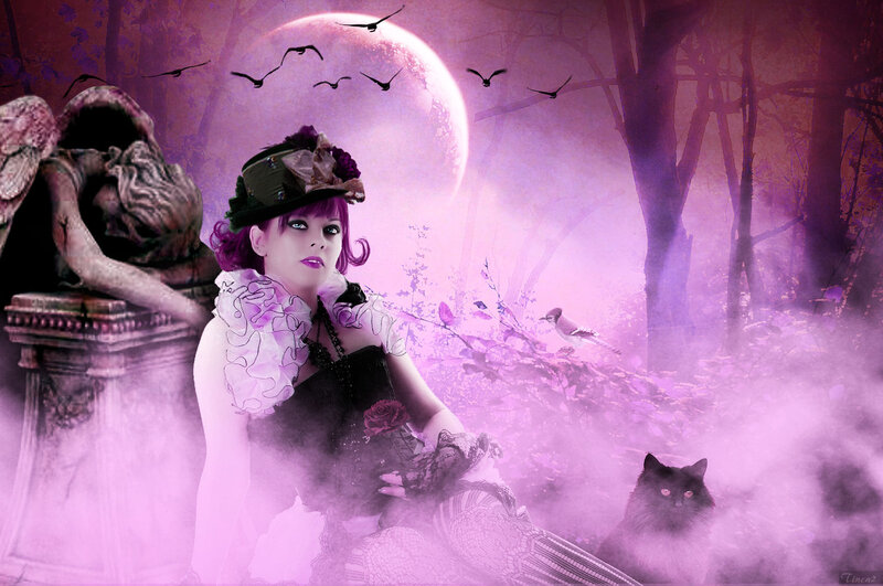 Woman in Purple Forest — Mystical