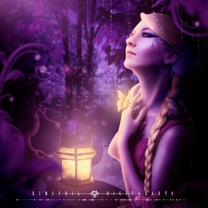 Woman in Purple Forest — Serene
