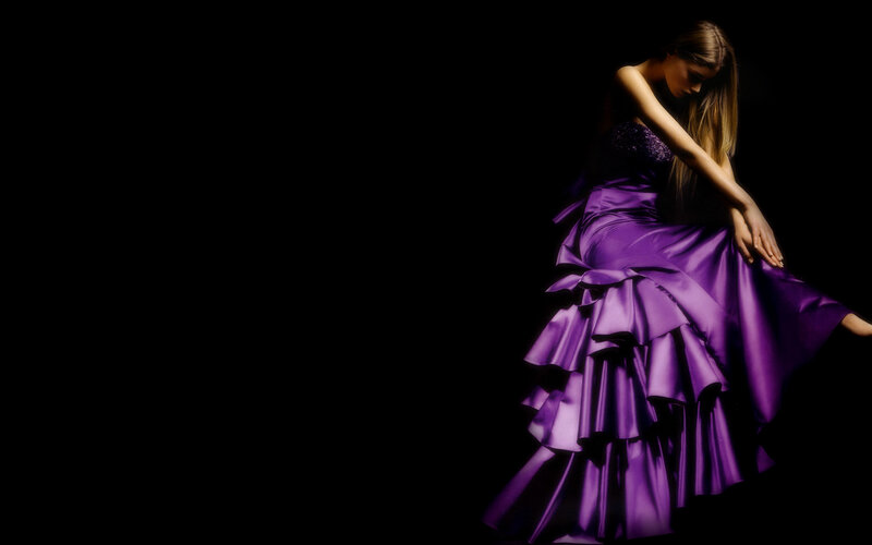 woman in purple gown