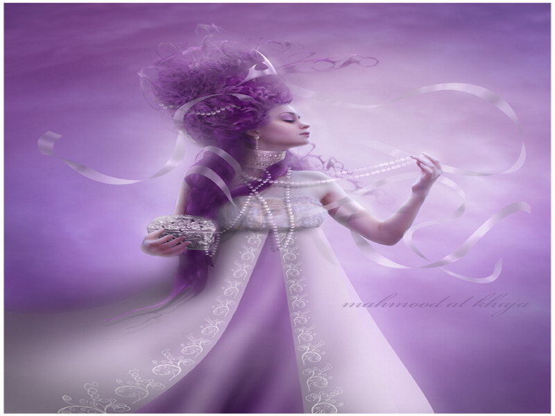 woman in purple gown