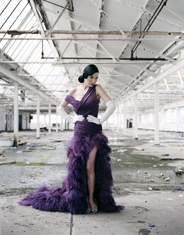 Woman in purple gown