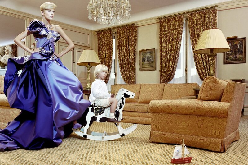 Woman in Purple Gown — Dramatic, Photograph, Child