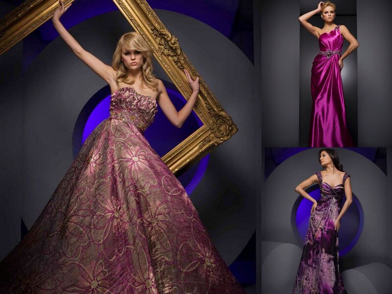 Woman in Purple Gown — Dramatic, Photograph, Picture Frame