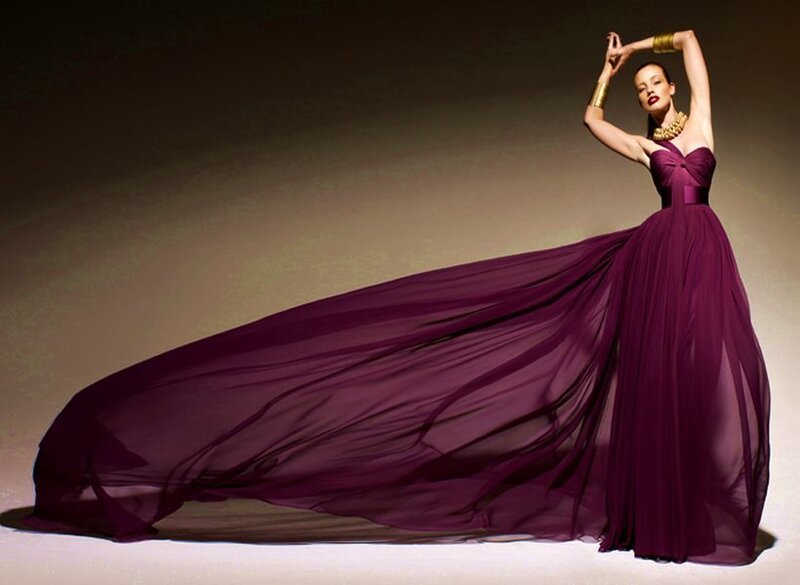 Woman in Purple Gown — Dramatic, Photograph