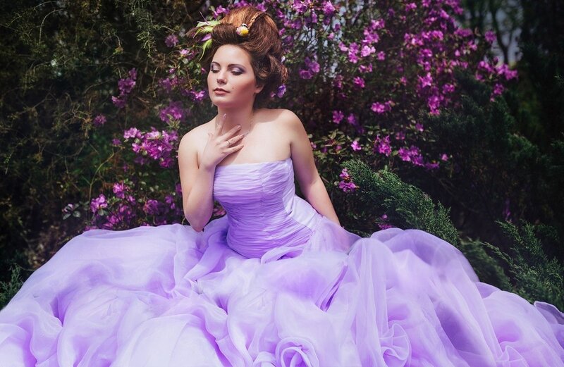 Woman in Purple Gown — Serene, Spring
