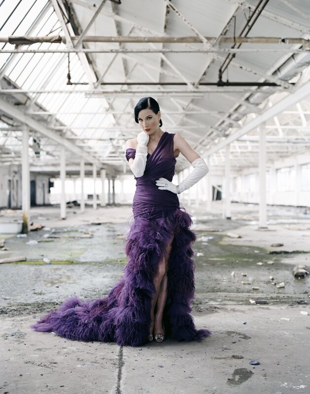 Woman in purple gown