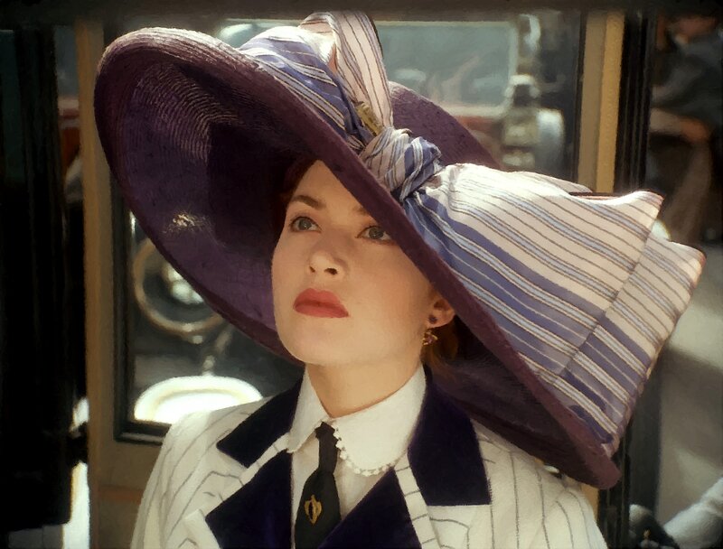 Woman in Purple Hat — Dramatic, Photograph, Coat, Window