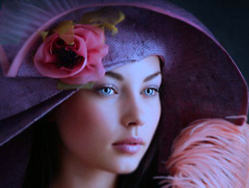 Woman in Purple Hat — Dramatic