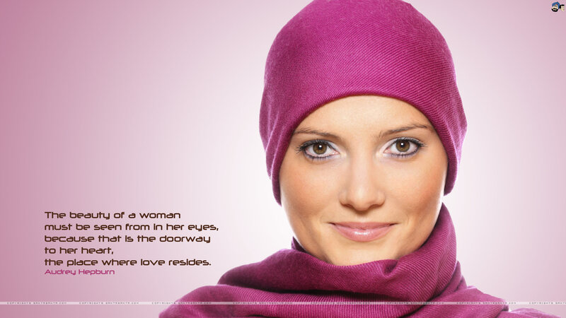 Woman in Purple Headscarf — Calm