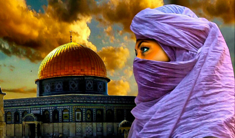 Woman in Purple Hijab — Dramatic