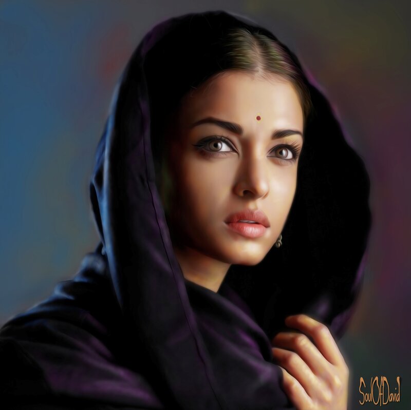 Woman in Purple Hood — Dramatic, Digital Art