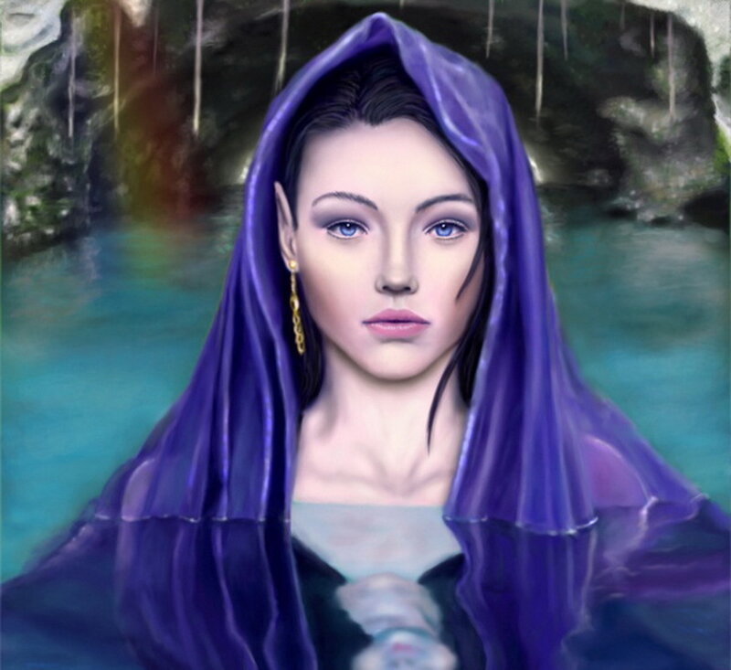 Woman in Purple Hood