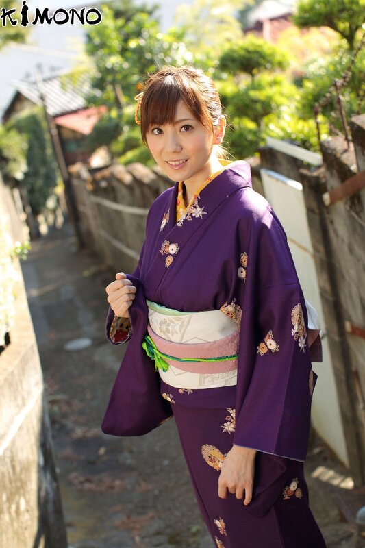 Woman in purple kimono
