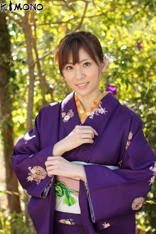 Woman in purple kimono